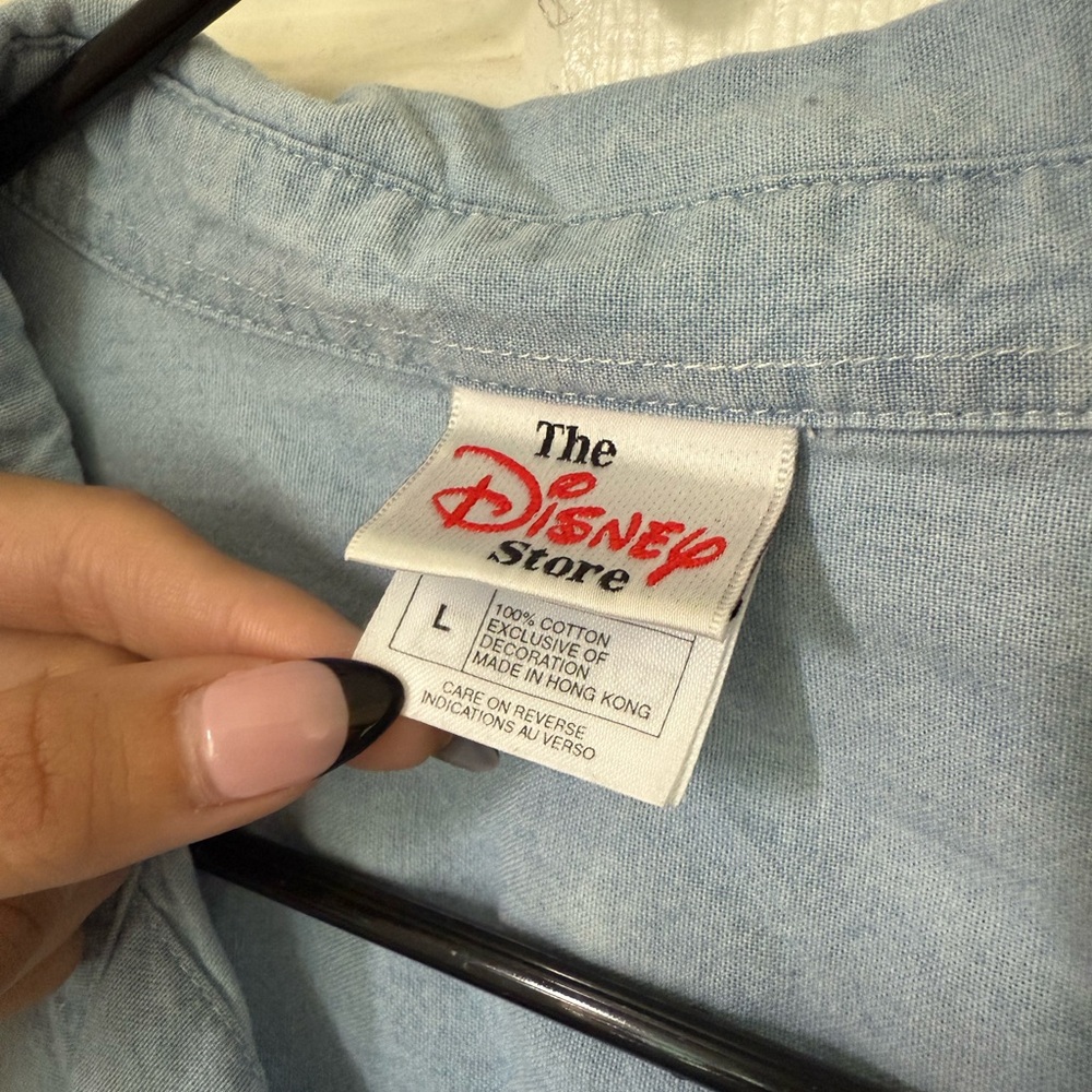 Vintage 90s Disney Winnie the Pooh Embroidered Denim Shirt | Made in Hong Kong - Picture 3 of 4
